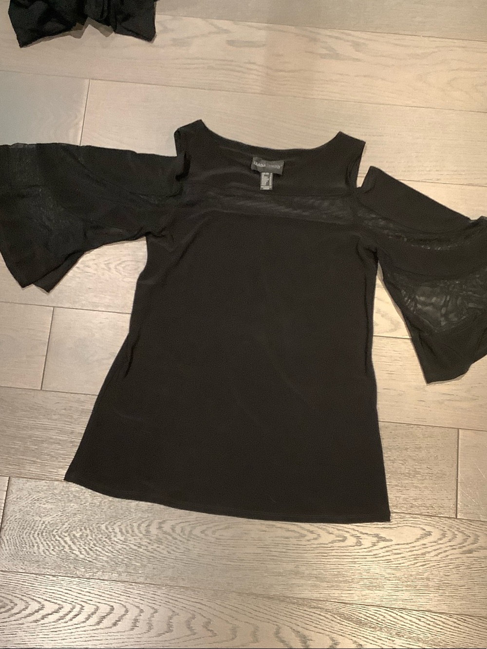 Frank Lyman Design Black Lace Yoke Top